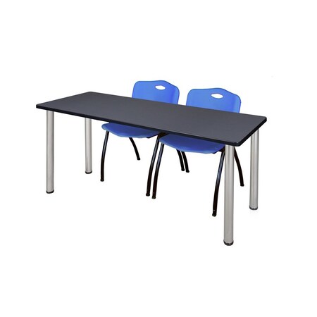 Kee Rectangle Tables > Training Tables > Kee Table & Chair Sets, 60 W, 24 L, 29 H, Grey MT6024GYBPCM47BE